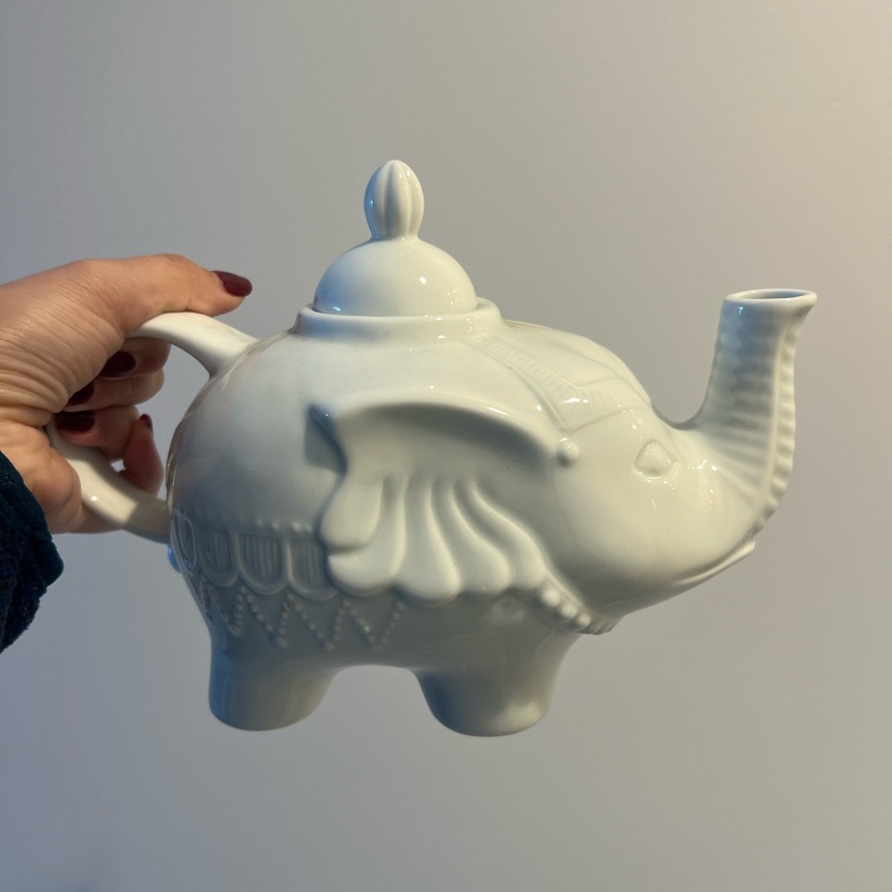 Elegant White Elephant Teapot